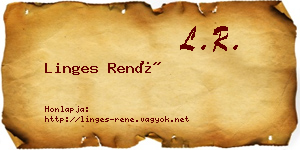 Linges René névjegykártya